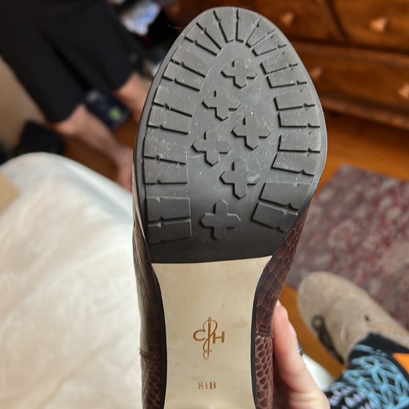 Cole Haan Kennedy Snakeskin Leather Heeled Mid Calf Boot Brown Size 8.5 - Picture 5 of 12